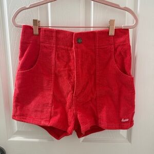Hammies Women’s Red Corduroy High-Waist Shorts - size 28